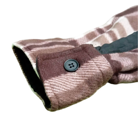 Campera Camisa Leñadora Cangurito Capucha Botones Marron