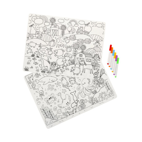 Individuales Lavables Granja + Bajo el mar Sc