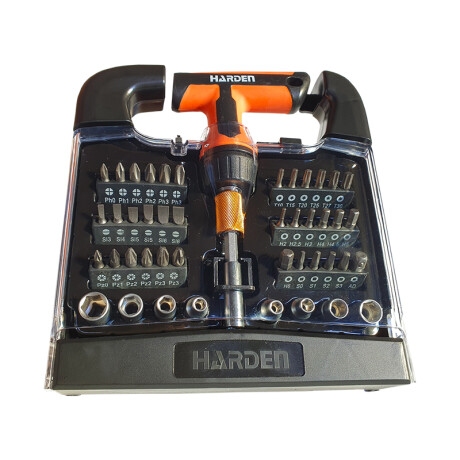 JUEGO DESTORNILLADOR CON CRIQUET Y PUNTAS 46 PIEZAS HARDEN ++ N/a