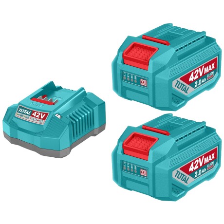 2 Baterías Litio Ion 2.0Ah + Cargador Rápido 2A 42v 2 Baterías Litio Ion 2.0Ah + Cargador Rápido 2A 42v