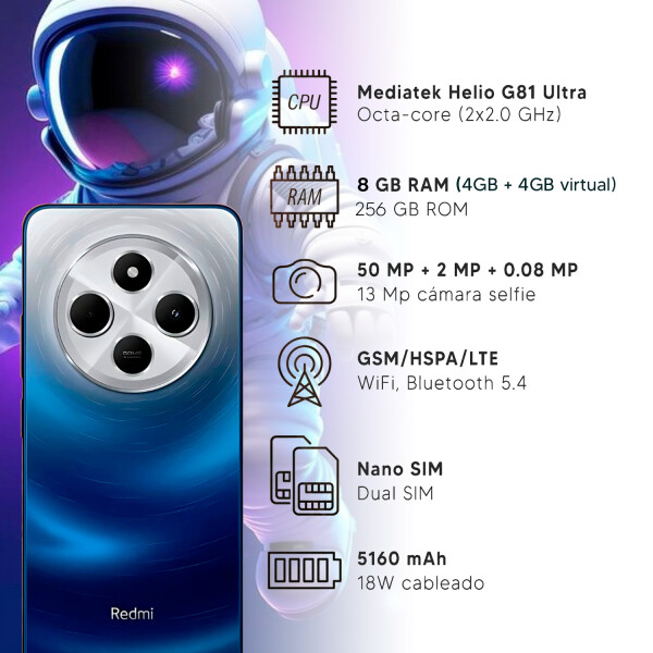 Xiaomi Redmi 14c 8gb Ram 4gb+4gb Virtual AZUL