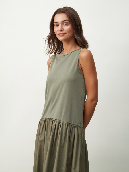 VESTIDO HABANA VERDE GRISACEO