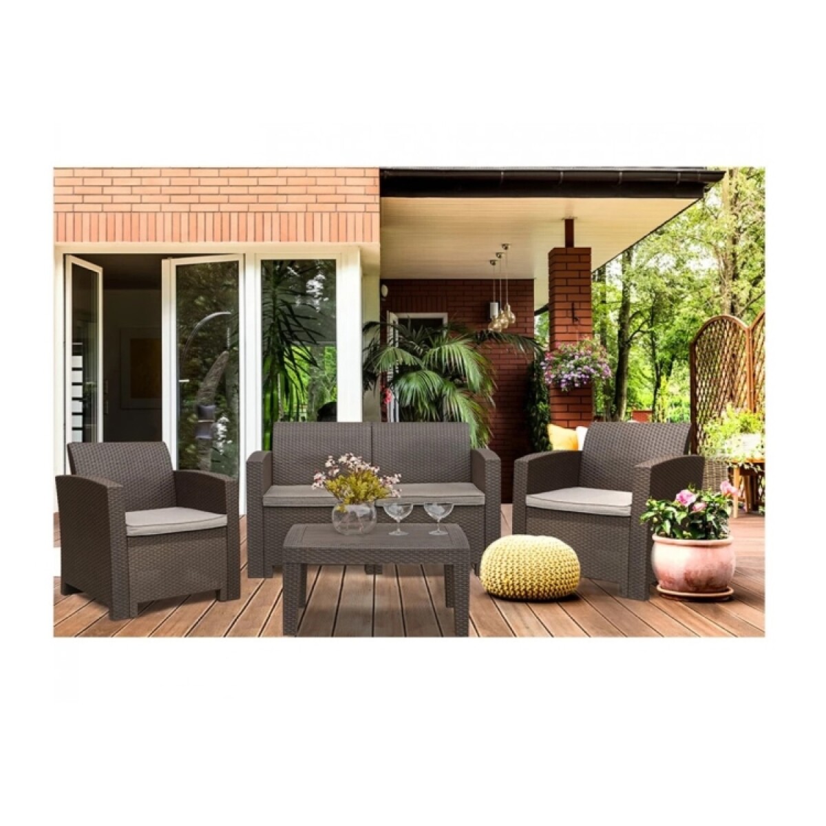 Juego De Jardin Living Tropea 1+2+1 
