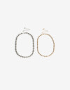 Collares Cortos Metal Set De Collares Biplating - Combinacion Bicolor