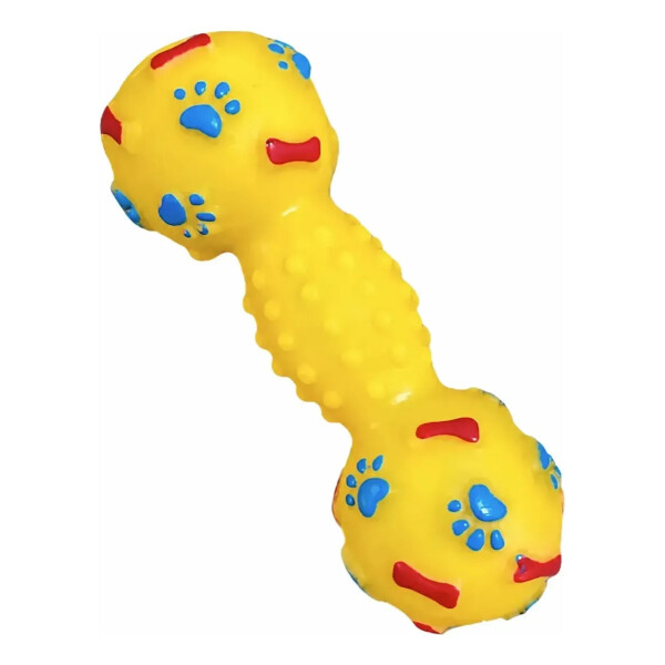 Juguete Para Perro Con Chifle Y Forma De Mancuerna AMARILLO