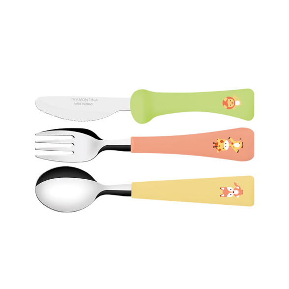 Juego de cubiertos infantil BABY FRIENDS, 3 piezas -TRAMONTINA TR5173