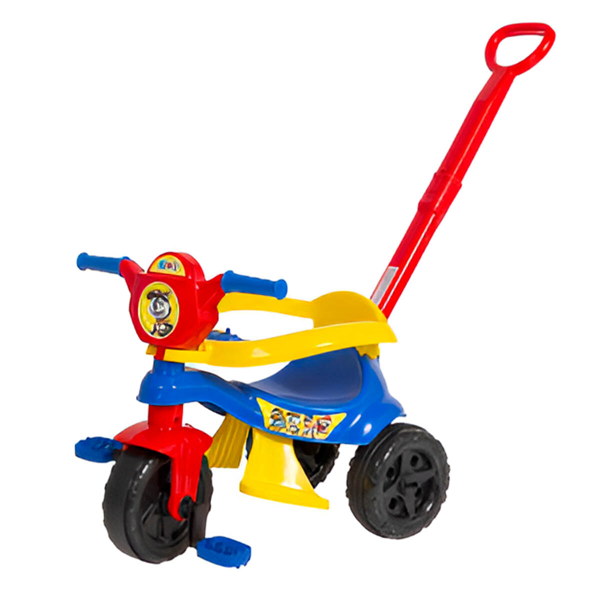 Triciclo Andador Infantil Interactivo C/guía Y Pie - Azul 