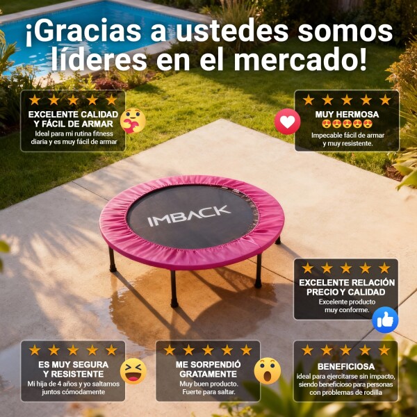 Mini Trampolin Plegable Cama Elástica Saltarín Fitness 102 Cm IMBACK Color Rosa Mini Trampolin Plegable Cama Elástica Saltarín Fitness 102 Cm IMBACK Color Rosa