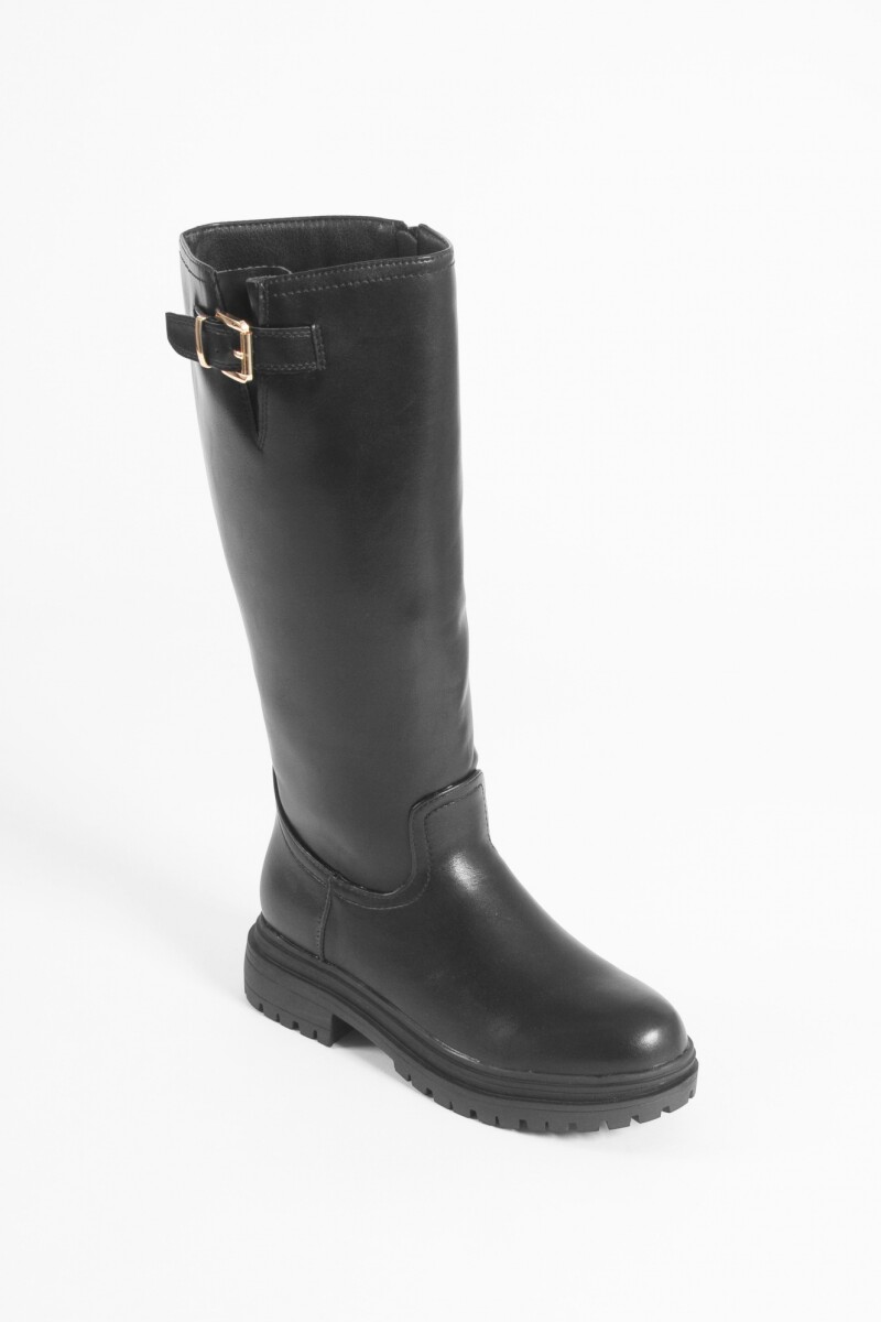 Bota de montar con hebilla negro