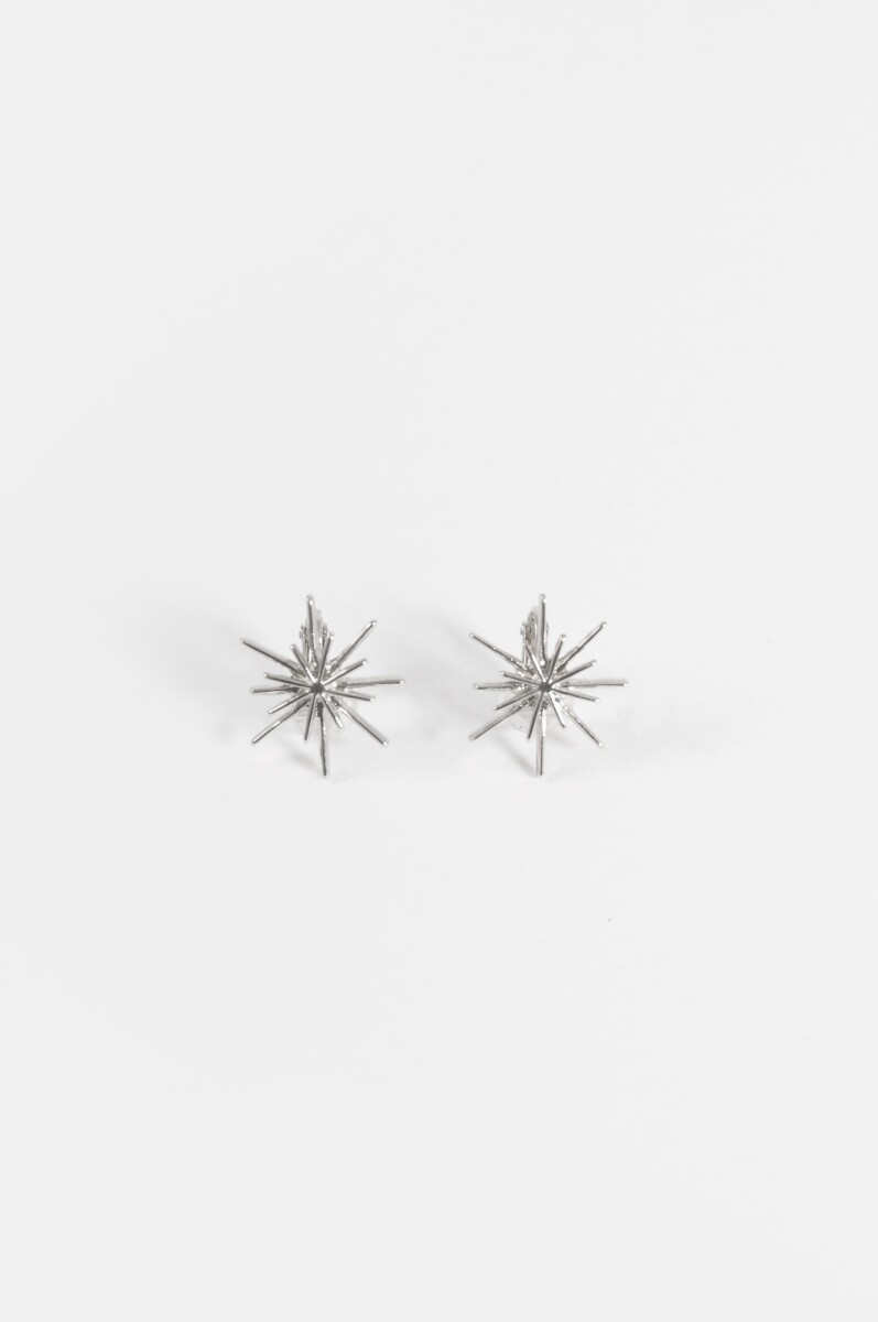 Caravanas sol clip - plateado 