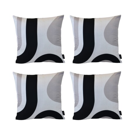 Set x4 funda de almohadones lisa 43 x 43 cm RAYAS NEGRO Y GRIS