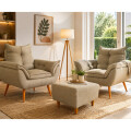 Set de 2 sillones Incluye 1 Apoyapiés Promo Beige