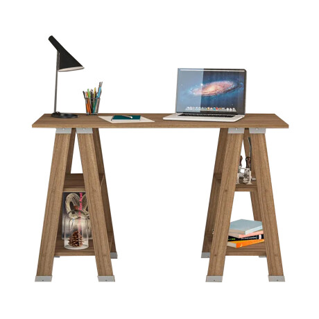 ESCRITORIO - MESA CON CABALLETES Y ESTANTES ESCRITORIO - MESA CON CABALLETES Y ESTANTES