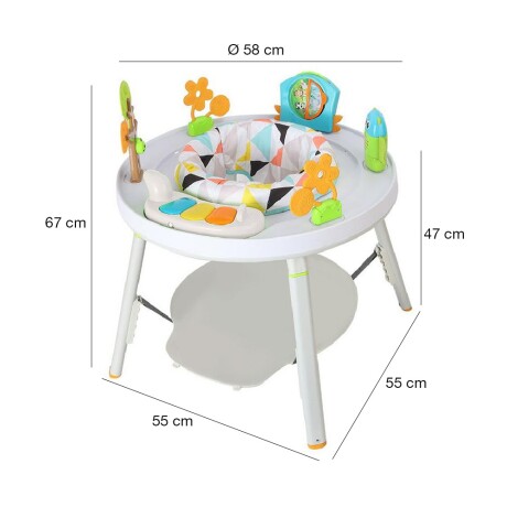 Mesa Centro Actividades Didáctica 3 En 1 Interactivo Bebé Blanco/gris