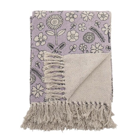 THROW KIDS ALGODON-RECICLADO VIOLETA FLORES