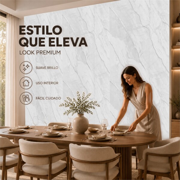 Pack x20 Placa PVC Símil Mármol 2,44x1,22m 3mm Resistente Gris Veteado 2