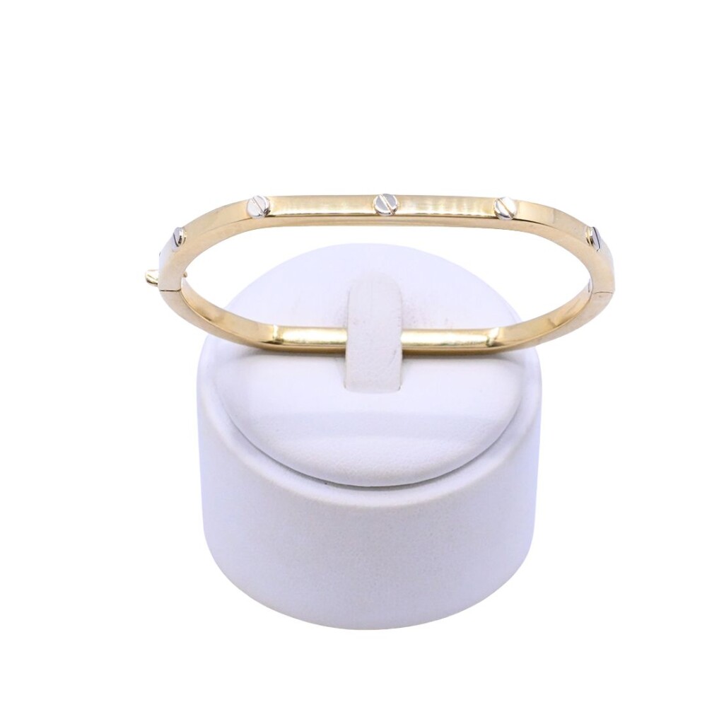 Pulsera oro 18 k rígida 2 tonos. Pulsera oro 18 k rígida 2 tonos.