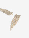 Aros Colgantes Largos Strass Aros Largos Strass - Dorado