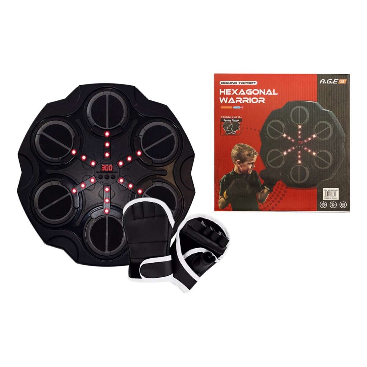 Set de Boxeo Interactivo con Luces - Negro 