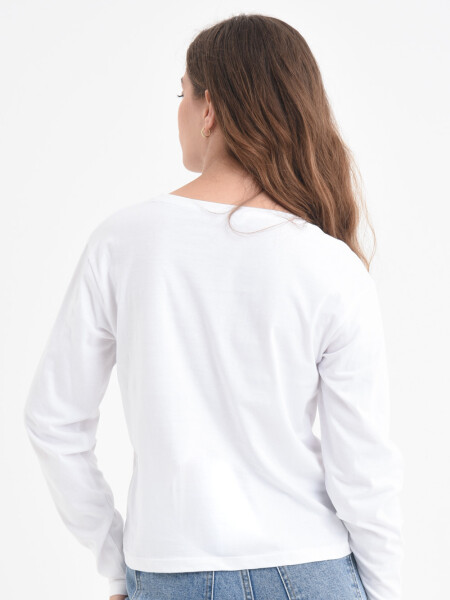 Camiseta manga larga basica algodón orgánico Blanco