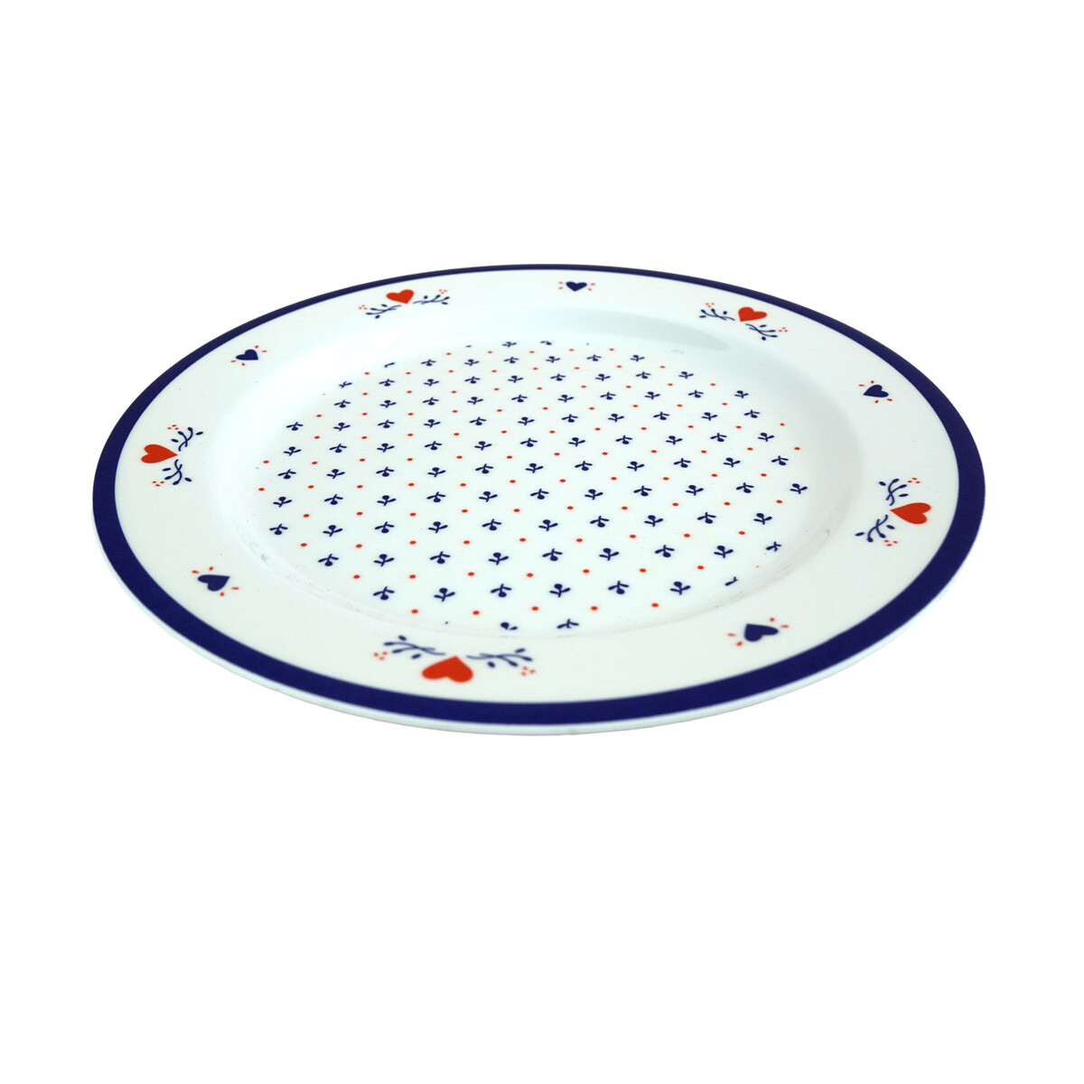 PLATO LLANO MELAMINA LINEA CORAZON 25X1.7CM 120GR 