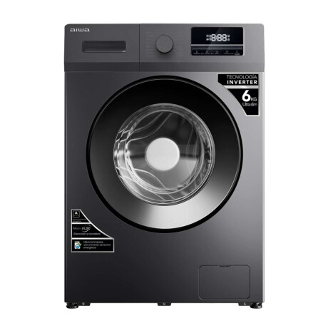Lavarropas Automático Carga Frontal AIWA 6KG Inverter Gris | AWLT06SG