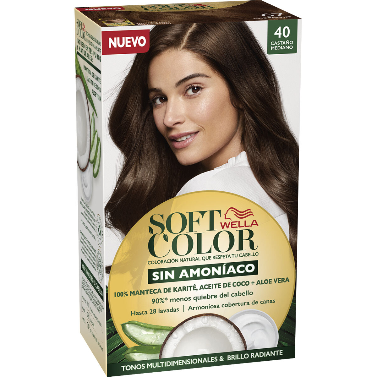 Tinta Wella Soft Color Sin Amoníaco Castaño Mediano 40 
