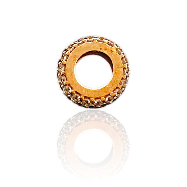 Dije Aro-Oro bajo-Piedra Zirconia-CP8529 Conpiedra