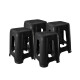 Set x4 Banquetas simil ratán NEGRO