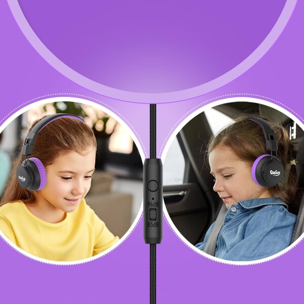 Auricular Manos Libres Limitador Volumen Gorsun E92v Niños Color Variante Violeta