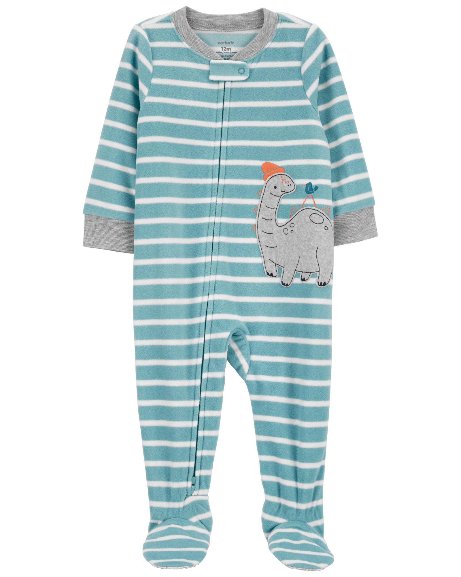 Pijama una pieza de micropolar, con pie, estampa dinos Pijama una pieza de micropolar, con pie, estampa dinos