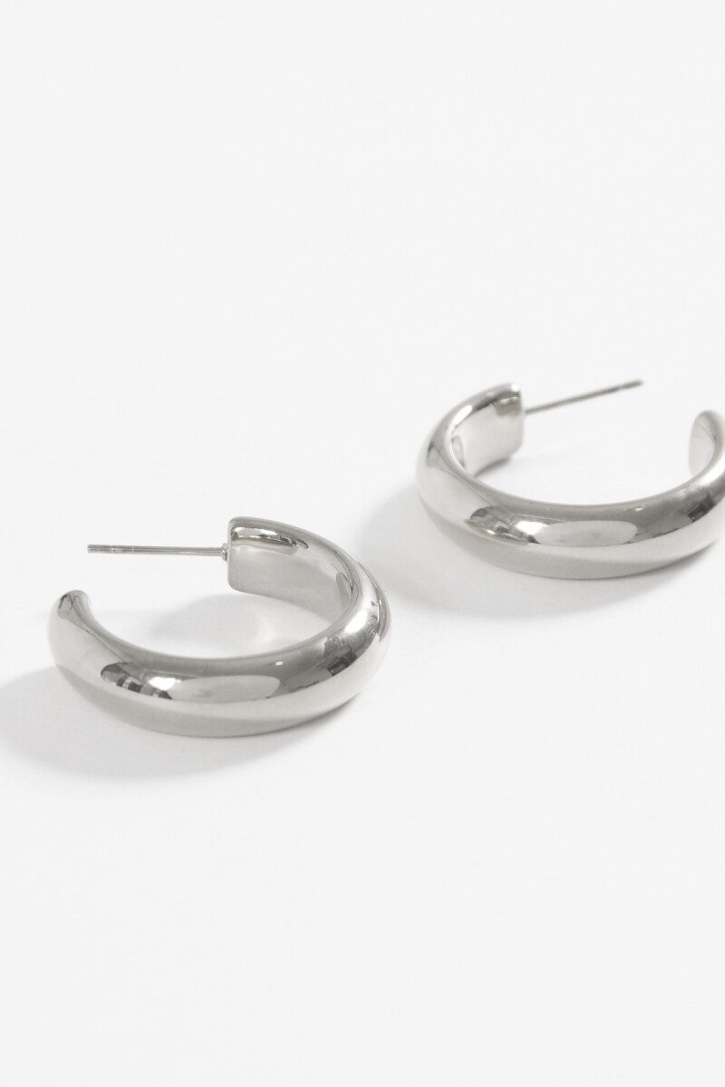 Aros acero grueso plateado