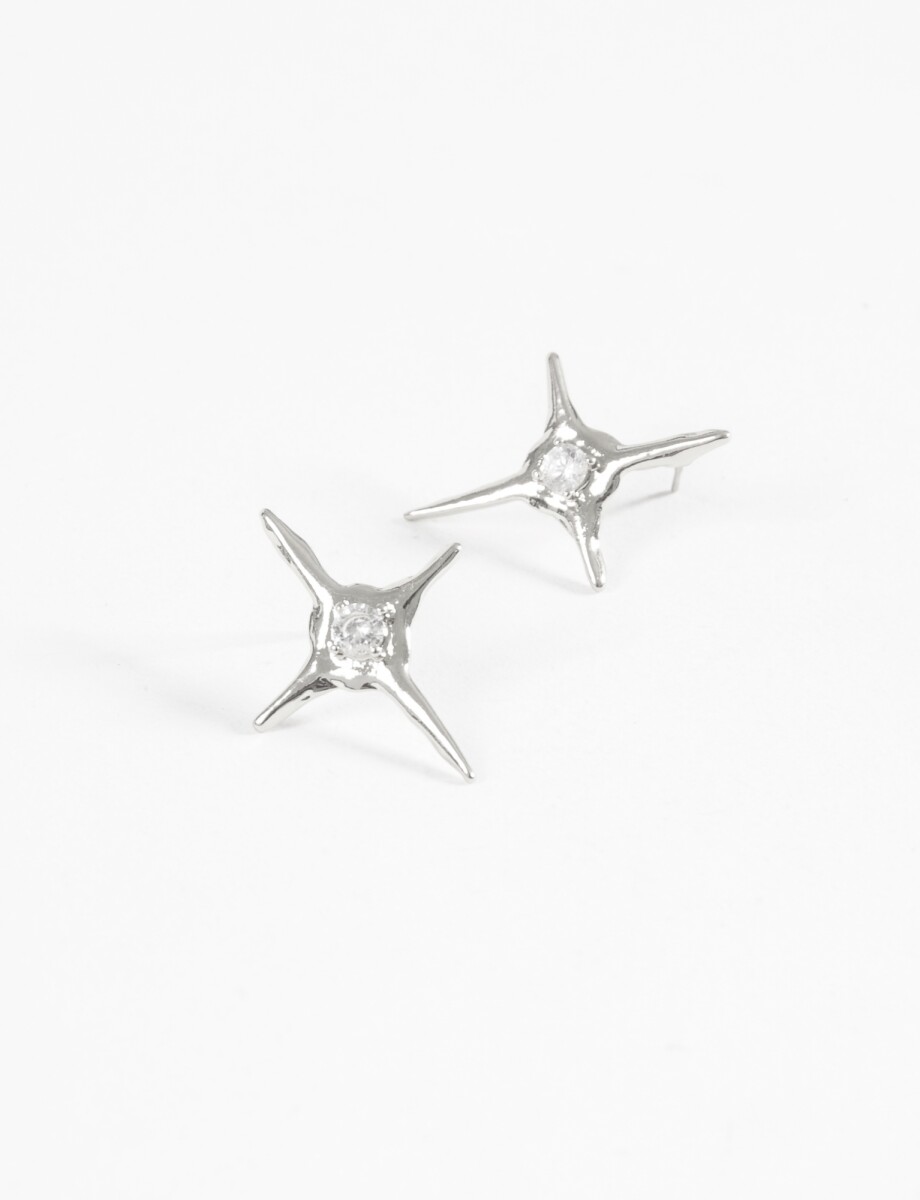 Caravanas estrellas strass - plateado 