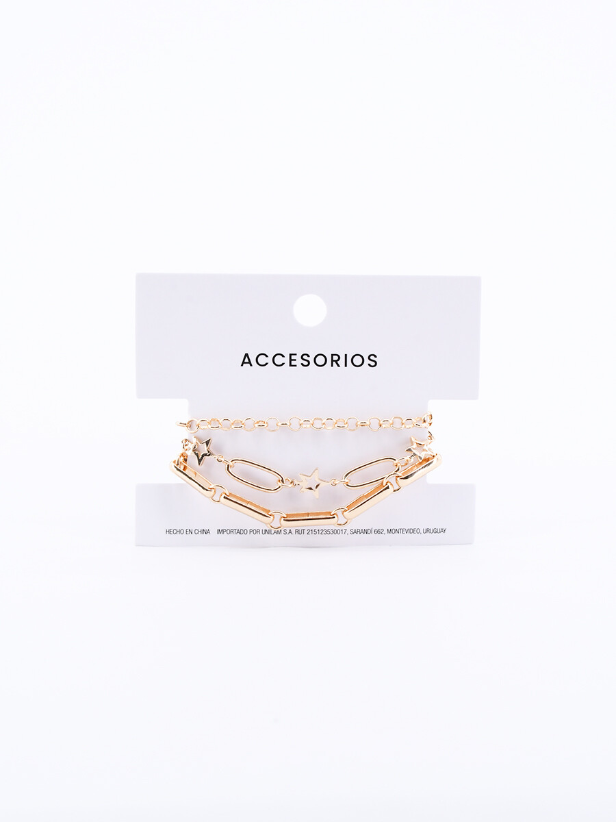 BRAZALETE SET X3 - DORADO 