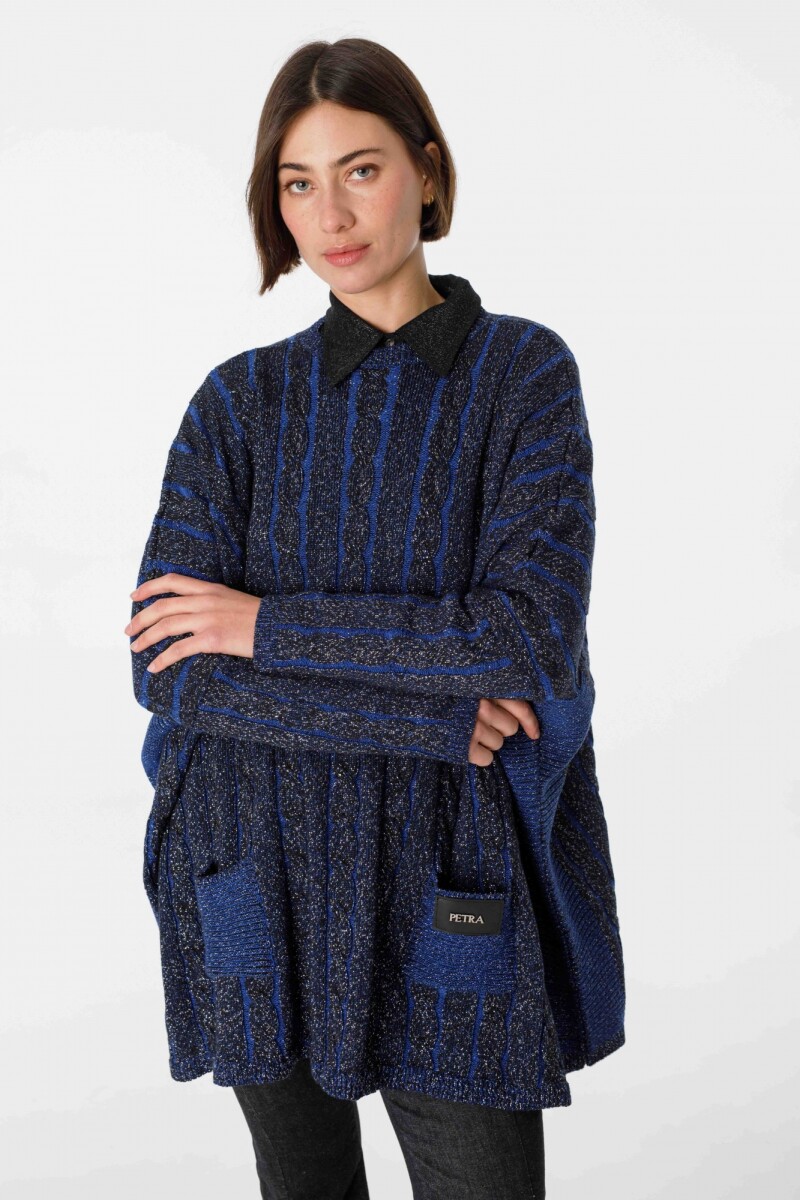 Sweater Oceano Azul/Negro Lurex
