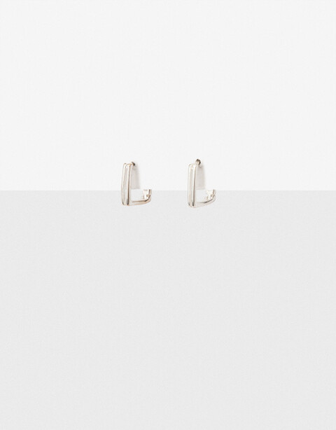 Aros Argollas Metal Aros Argolla Cuadrado Plata 925 - Plateado