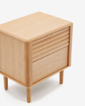 Mesita de noche Lenon 2 cajones de madera y chapa de roble 50 x 55 cm FSC MIX Credit Mesita de noche Lenon 2 cajones de madera y chapa de roble 50 x 55 cm FSC MIX Credit