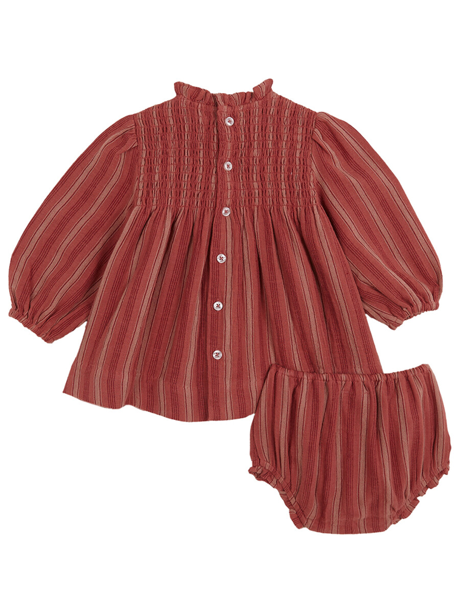 Vestido De Rayas Engomado Cereza