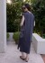 Vestido Floral Largo Gris
