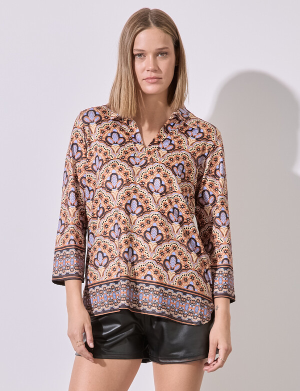 Blusa Print MULTI/TOSTADO