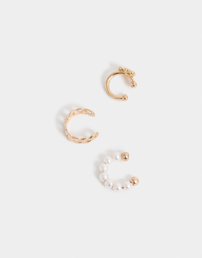 Bijou Cuff Con perlas Set De Cuff Con Perlas - Dorado