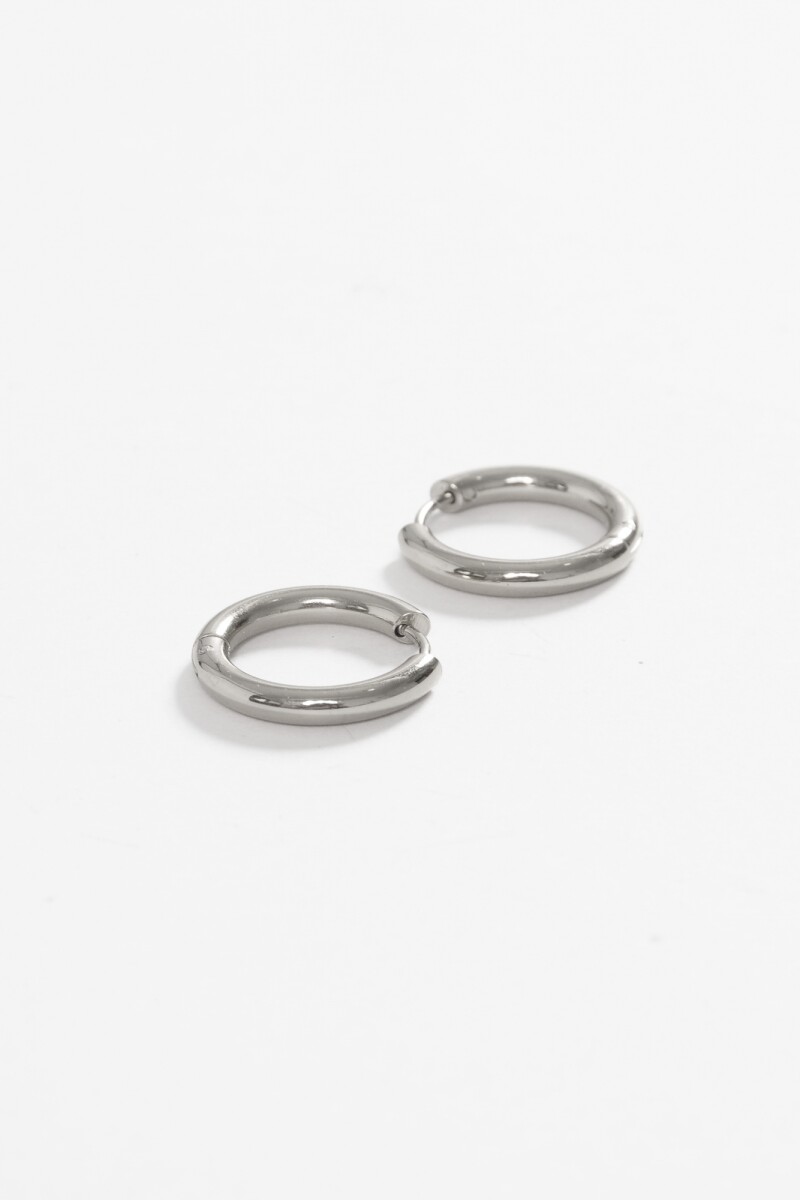 Aros acero cuadrado plateado