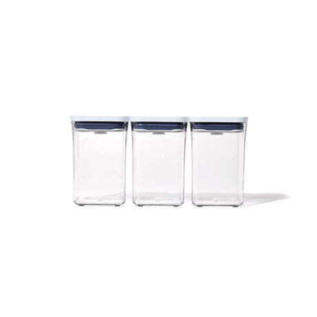 Oxo Gg Juego De 3 Recipientes Pop Pequeño Cuadrado Bajo
