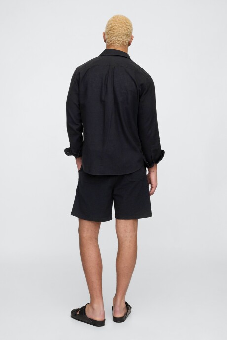 Short De Lino Easy 7Inch Hombre Black 1