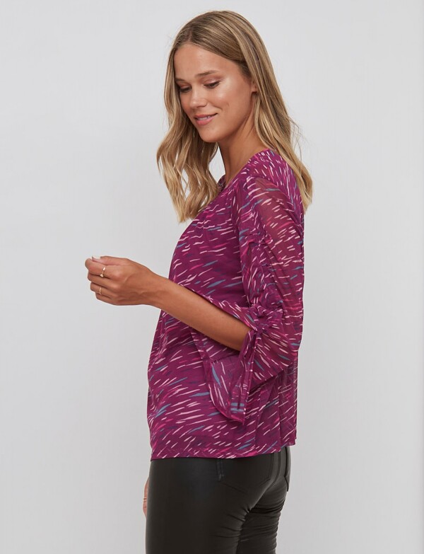 Blusa Tul Print VIOLETA/MULTI