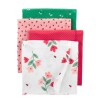 Set sabanas recibidores carters flores salmon rojo