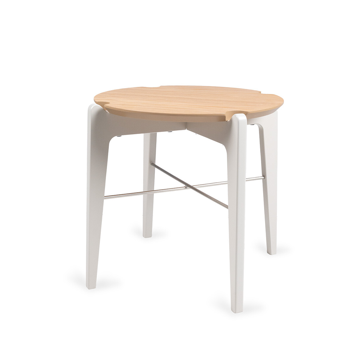 Mesa lateral Garden - 67 x 55 - Carvalho y Off White 