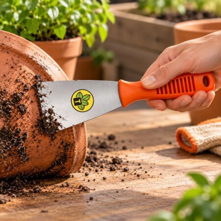 Espatula Rigida 6cm con Mango Plastico Tramontina NARANJA