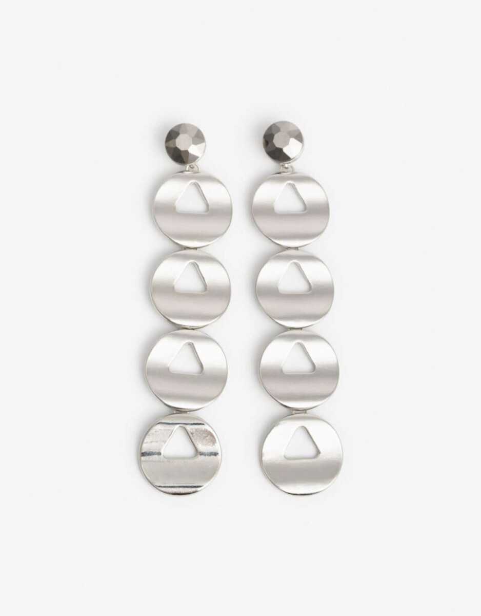 Aros Colgantes Largos Piezas Metal - Plateado Rodio 