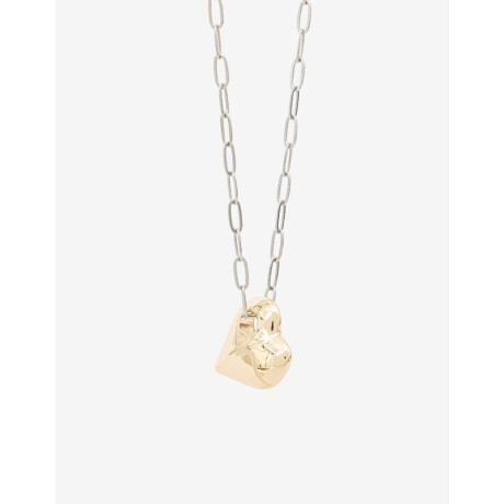 Collar Largo Con Dije Corazón Combinacion bicolor